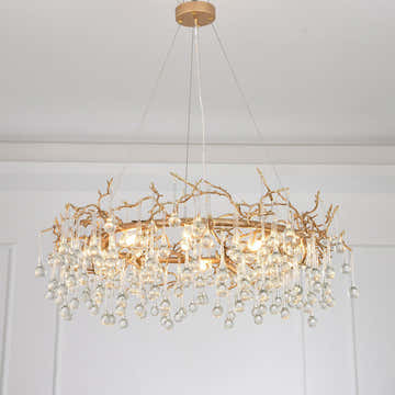 Avril Round Small Water Drop Chandelier 35"