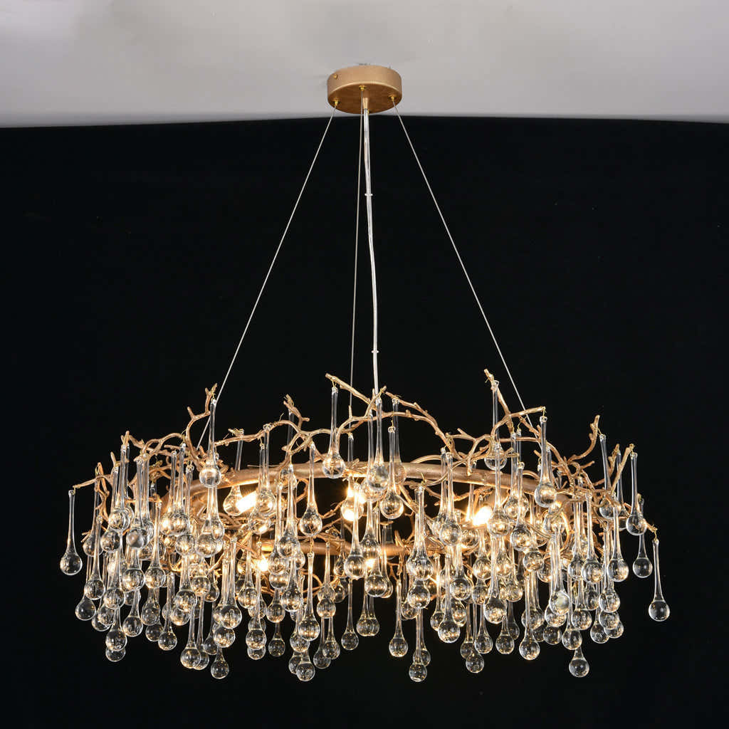 Avril Round Small Water Drop Chandelier 35"