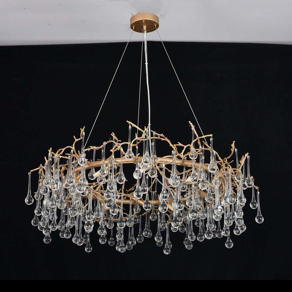 Avril Round Small Water Drop Chandelier 35"