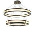 Damien Double Modern Chandelier (Bronze Highlight & Frosted Glass Finish) 