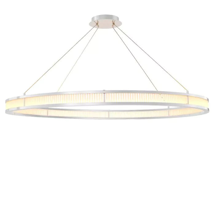 Damien XL Modern Chandelier (Nickel & Frosted Glass Finish) 