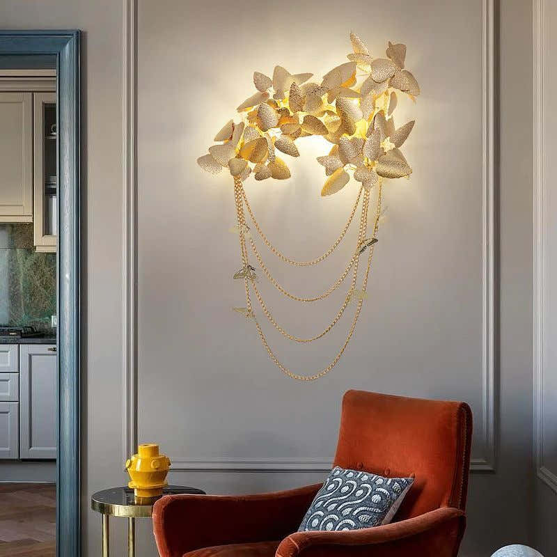Golden Leaf Sconce 23.6"  47.2"