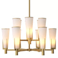 Dino Double Modern Brass Chandelier - (Antique Brass Finish/White Glass) 