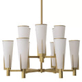 Dino Double Modern Brass Chandelier - (Antique Brass Finish/White Glass) 