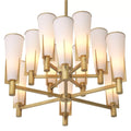 Dino Double Modern Brass Chandelier - (Antique Brass Finish/White Glass) 