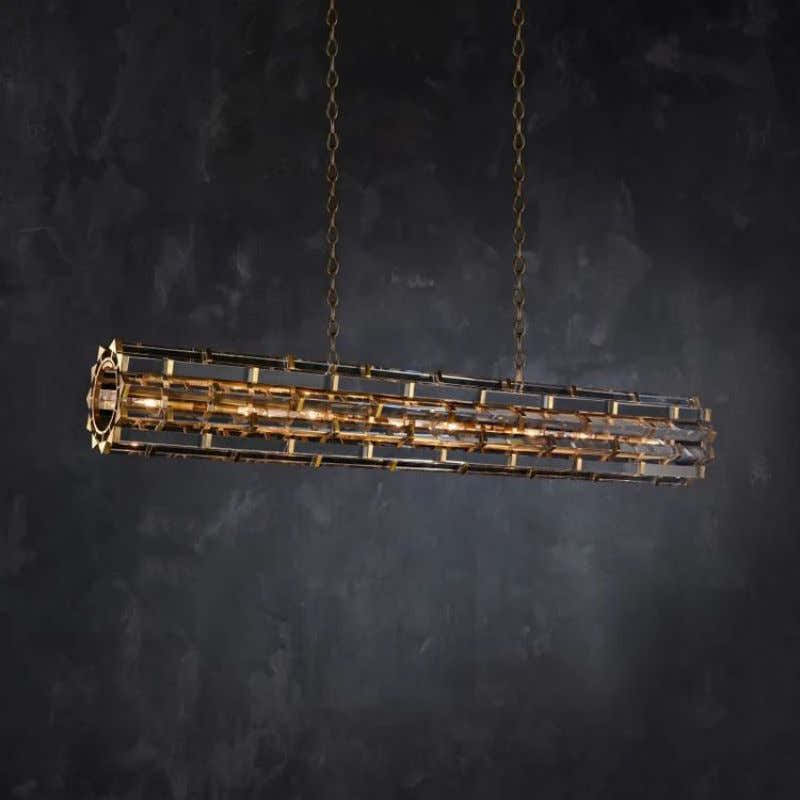 Dora Glass Linear Cylinder Chandelier 49″ 60″ 71″