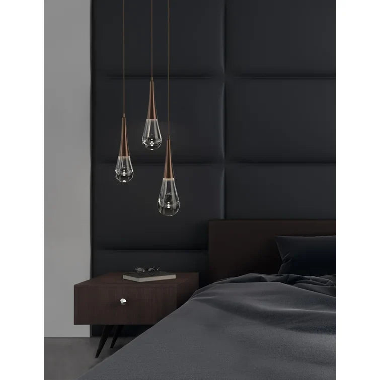 Rain 3-Light Pendant For Bathroom Bedroom Kitchen Island