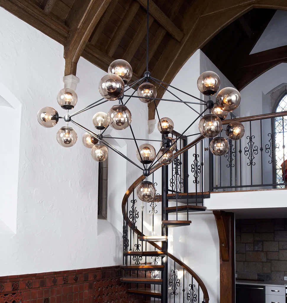 Modo Chandelier 68" - 6 Sided, 21 Globes