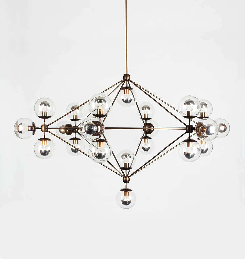 Modo Chandelier 68" - 6 Sided, 21 Globes