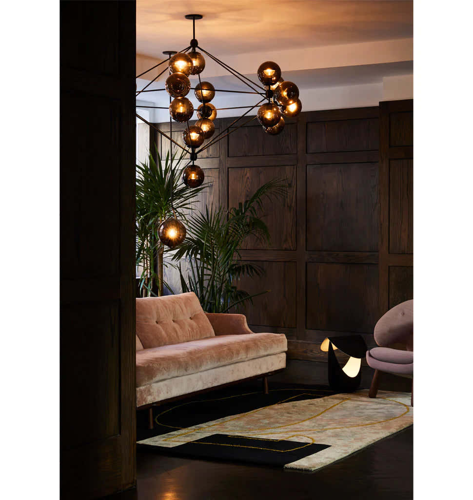Modo Chandelier 68" - 6 Sided, 21 Globes