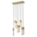 EOS Modern Brass Chandelier - [Antique Brass Finish | Alabaster] 