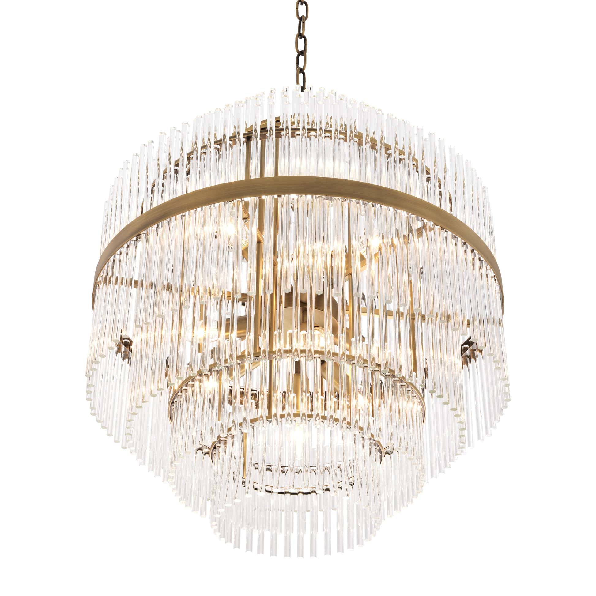 East Modern Brass Glass Chandelier - [Brass] 