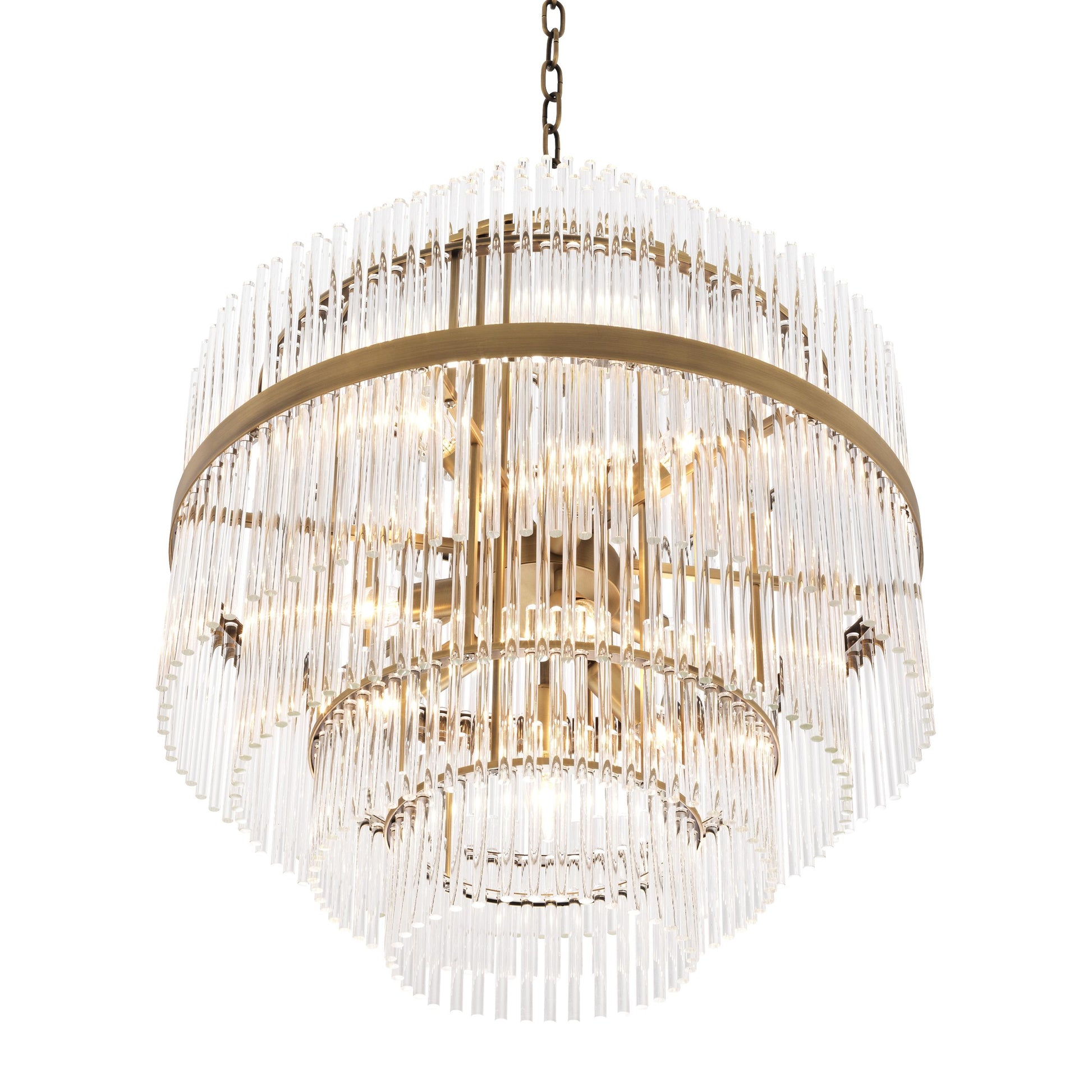 East Modern Brass Glass Chandelier - [Brass] 