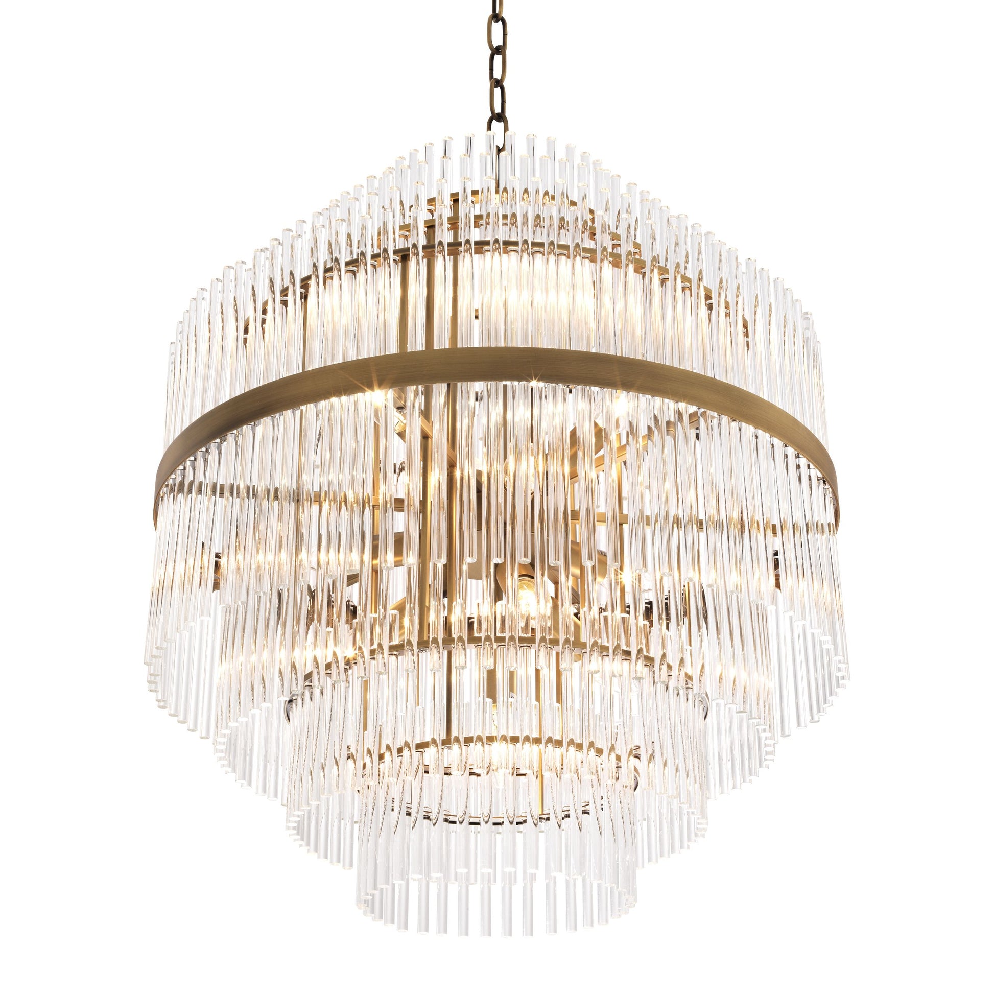 East Modern Brass Glass Chandelier - [Brass] 