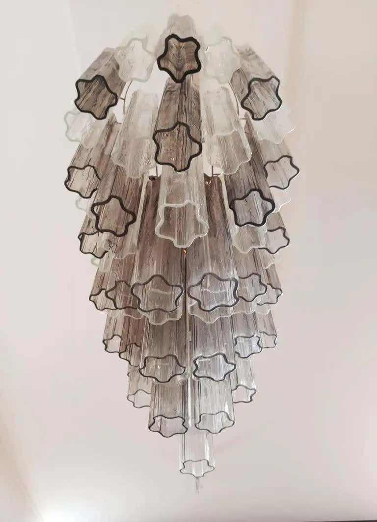 Murano Chandelier – 62 Tubes – Smoked/Transparent