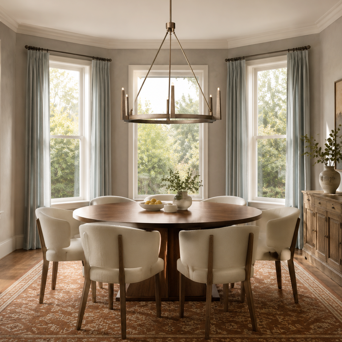 Emmet Round Chandelier 42" 54"D