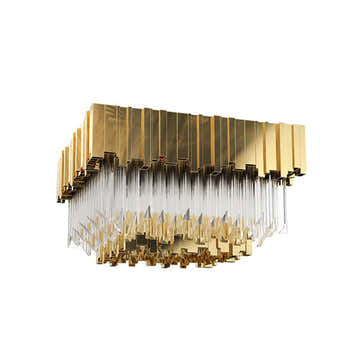 Empire Square Plafond 8-Light Crystal Modern Chandelier - Luxxu