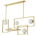 Erasmus Modern Brass Chandelier - Antique Brass Finish | White Glass]