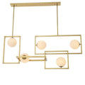 Erasmus Modern Brass Chandelier - Antique Brass Finish | White Glass]