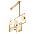 Erasmus Modern Brass Chandelier - Antique Brass Finish | White Glass]