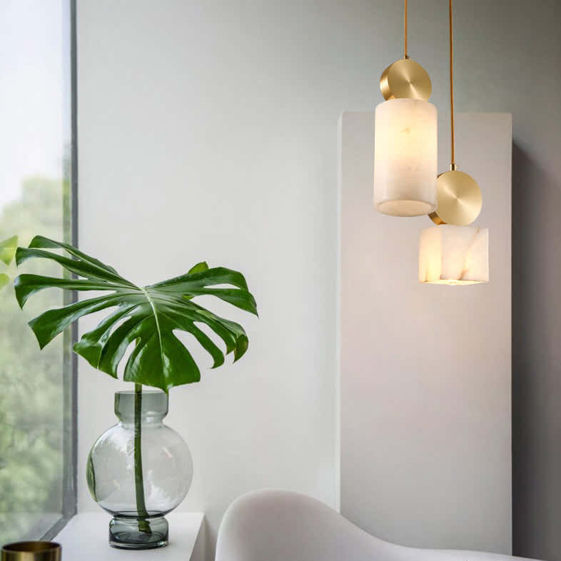 Etruscan alabaster Pendant Light