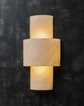 Half Cylinder Alabaster Wall Sconces