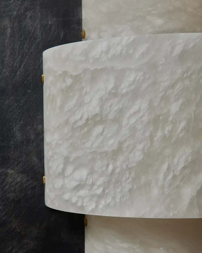 Half Cylinder Alabaster Wall Sconces