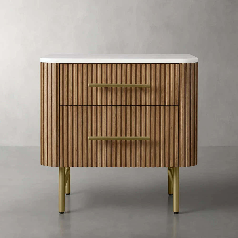 Arden Closed Nightstand in Oak