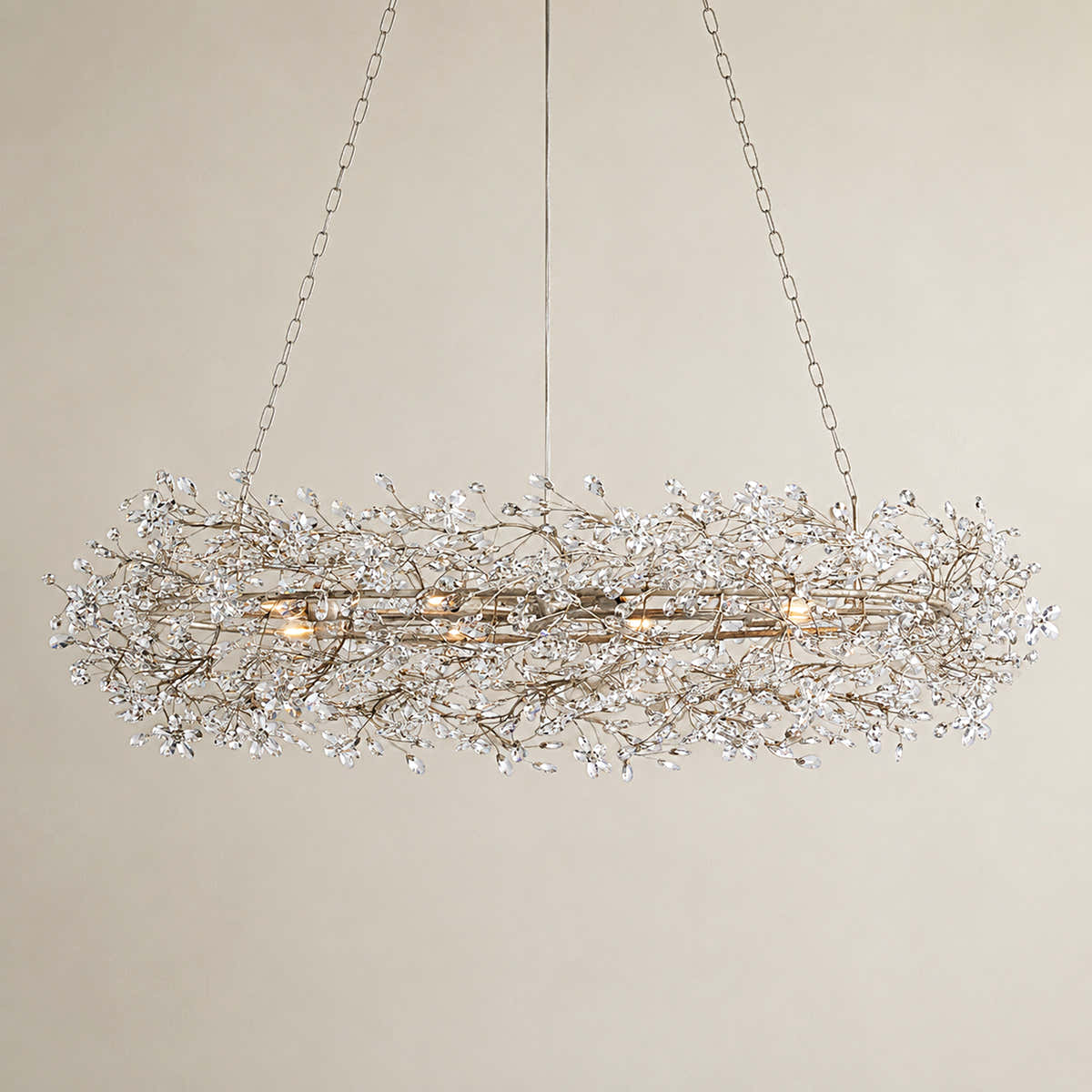 Fiore Oval Crystal Chandelier 52" 66"