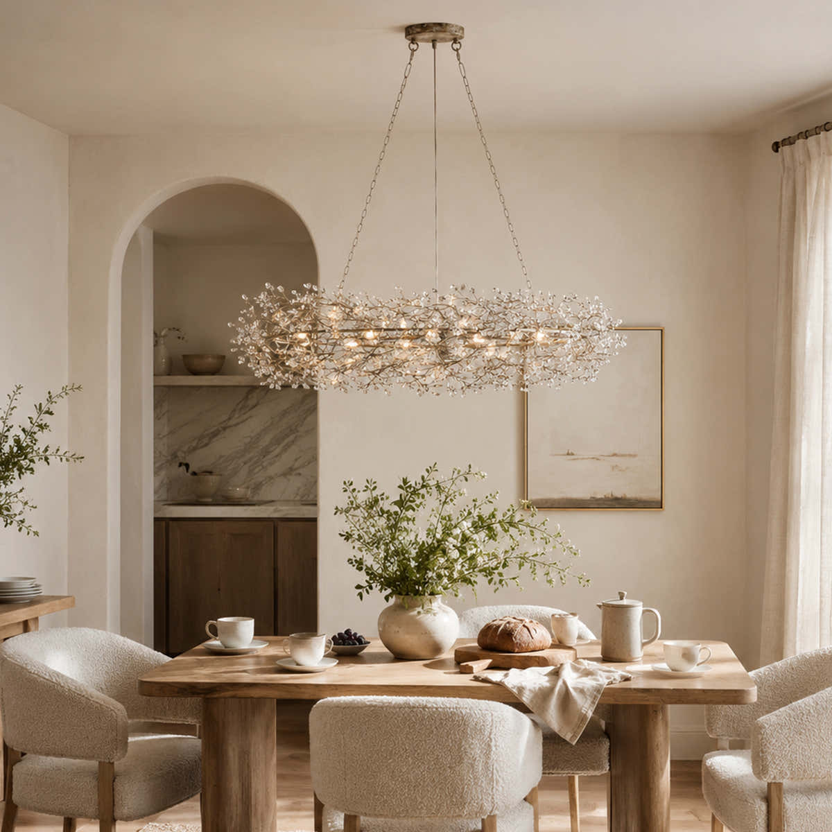 Fiore Oval Crystal Chandelier 52" 66"