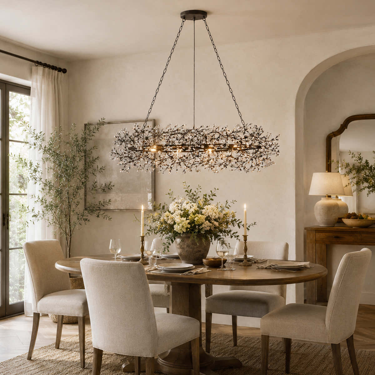 Fiore Oval Crystal Chandelier 52" 66"