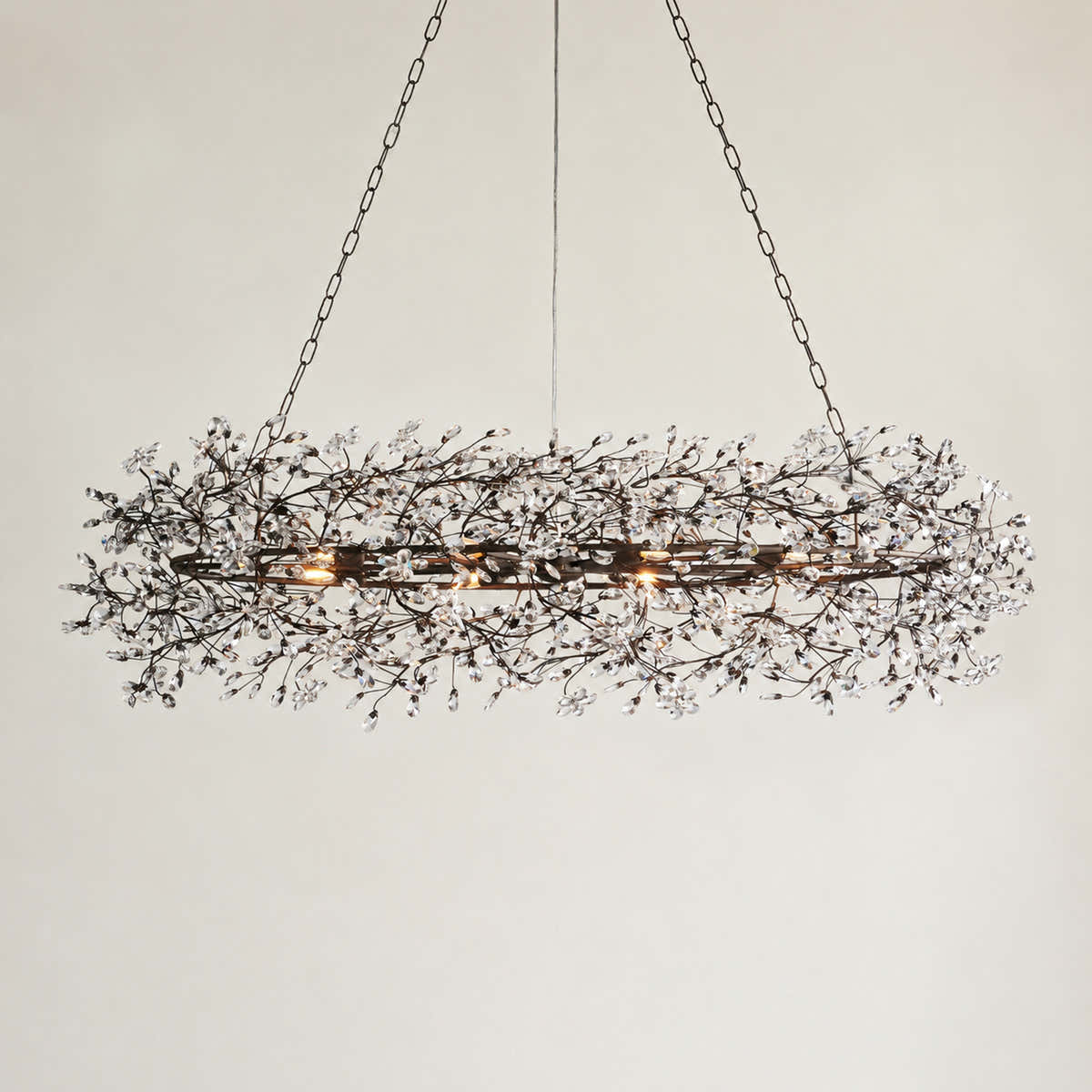 Fiore Oval Crystal Chandelier 52" 66"