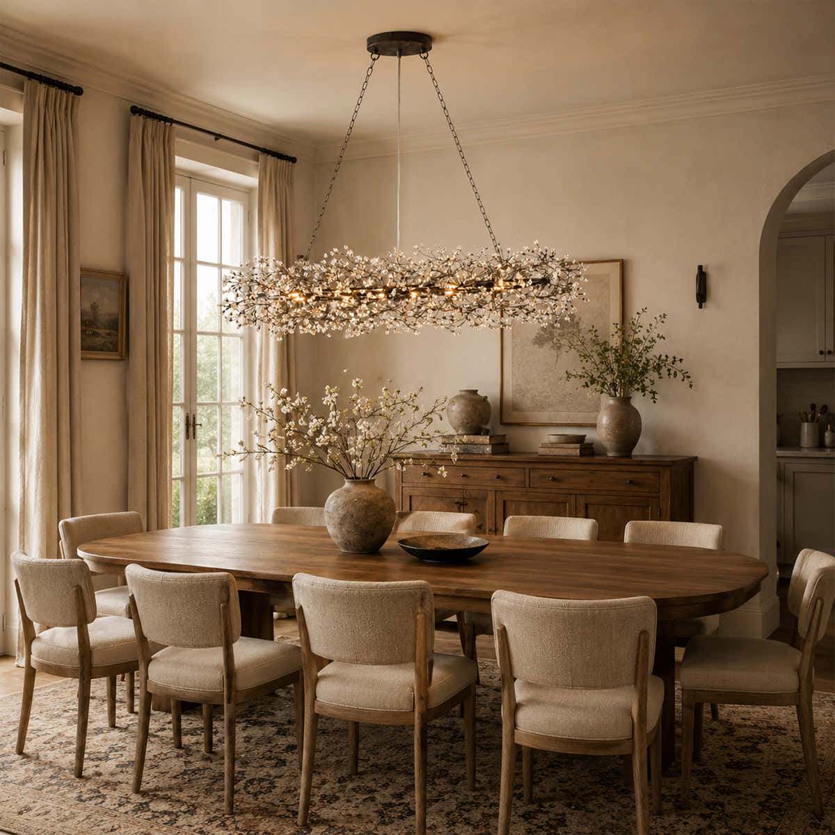 Fiore Oval Crystal Chandelier 52" 66"