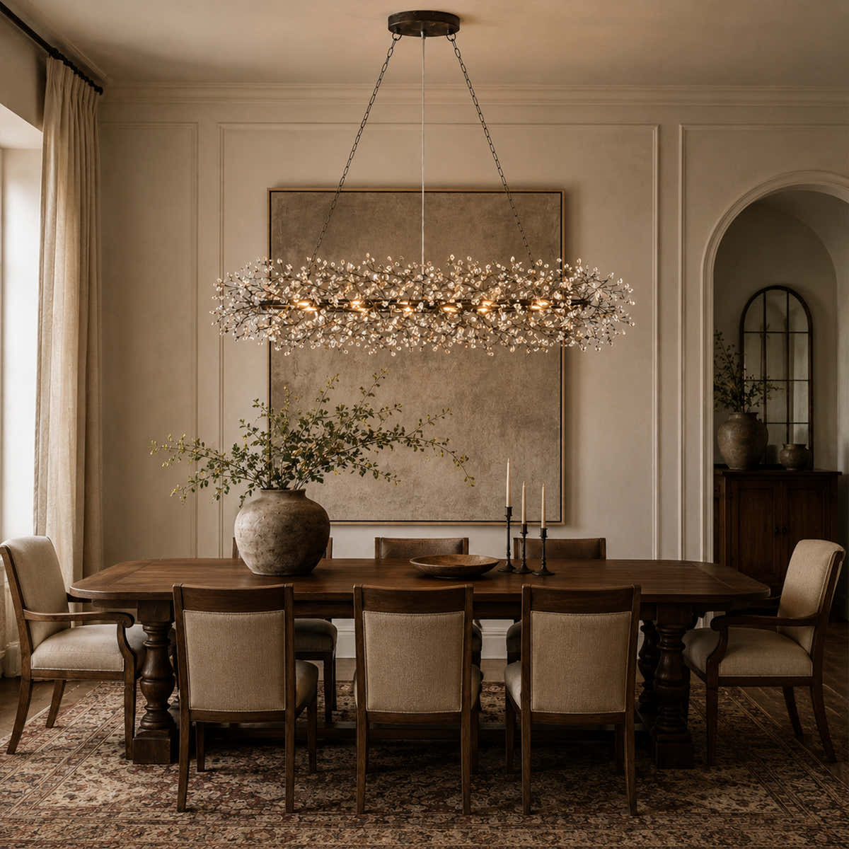 Fiore Oval Crystal Chandelier 52" 66"