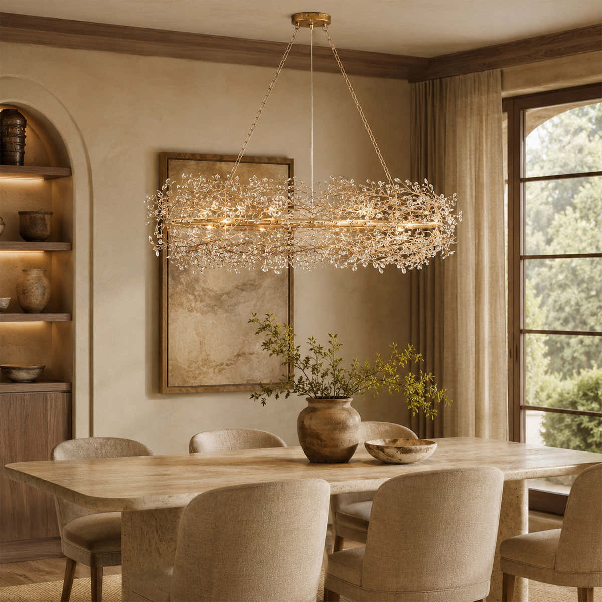 Fiore Oval Crystal Chandelier 52" 66"
