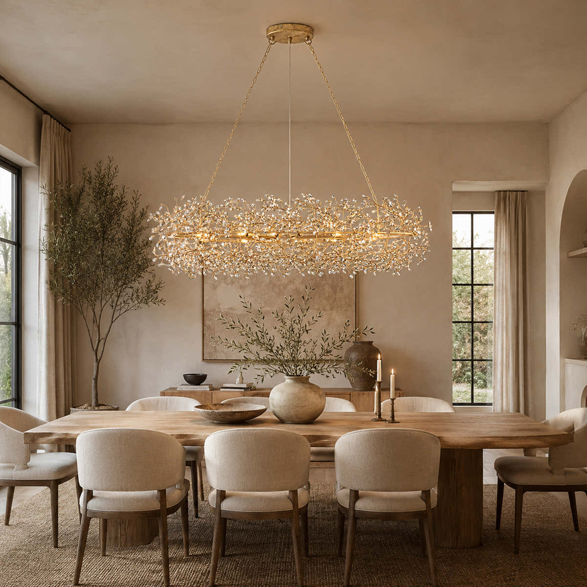 Fiore Oval Crystal Chandelier 52" 66"