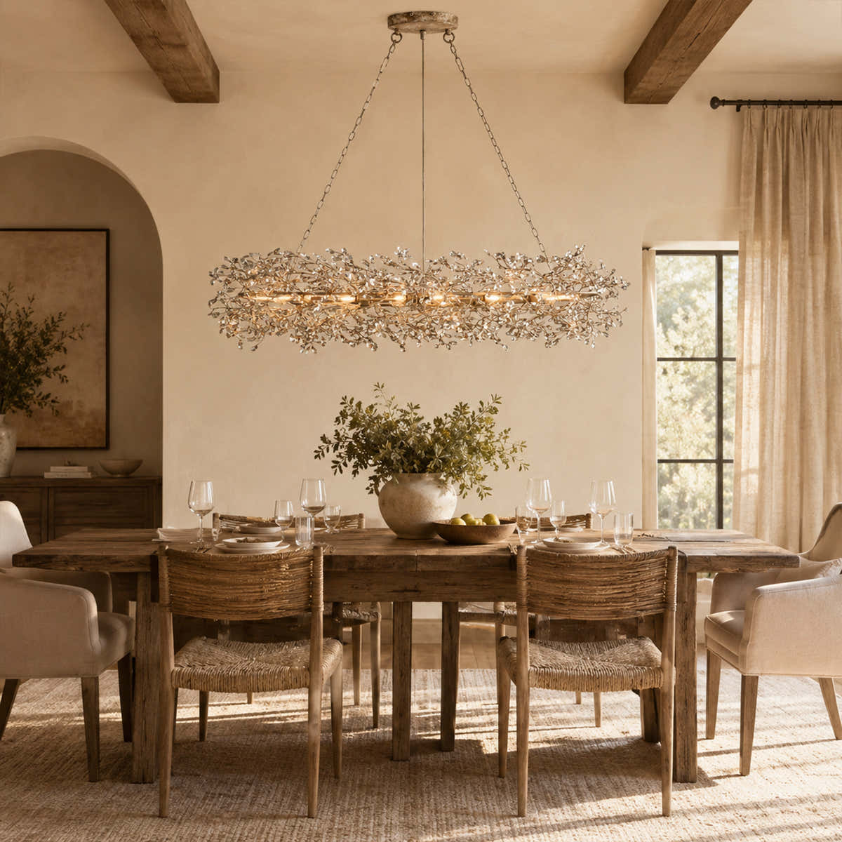 Fiore Oval Crystal Chandelier 52" 66"