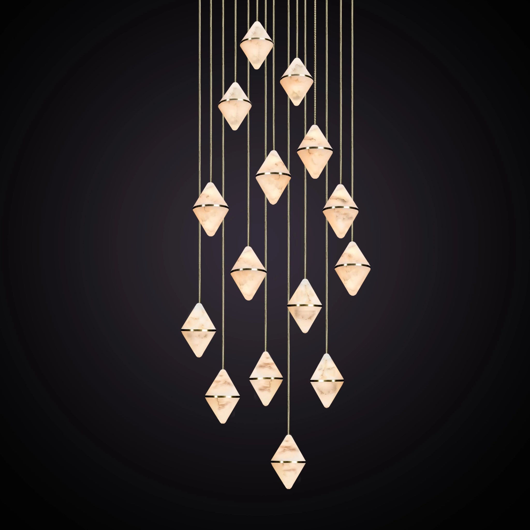 Gem Circular Cluster Alabaster Chandelier 15