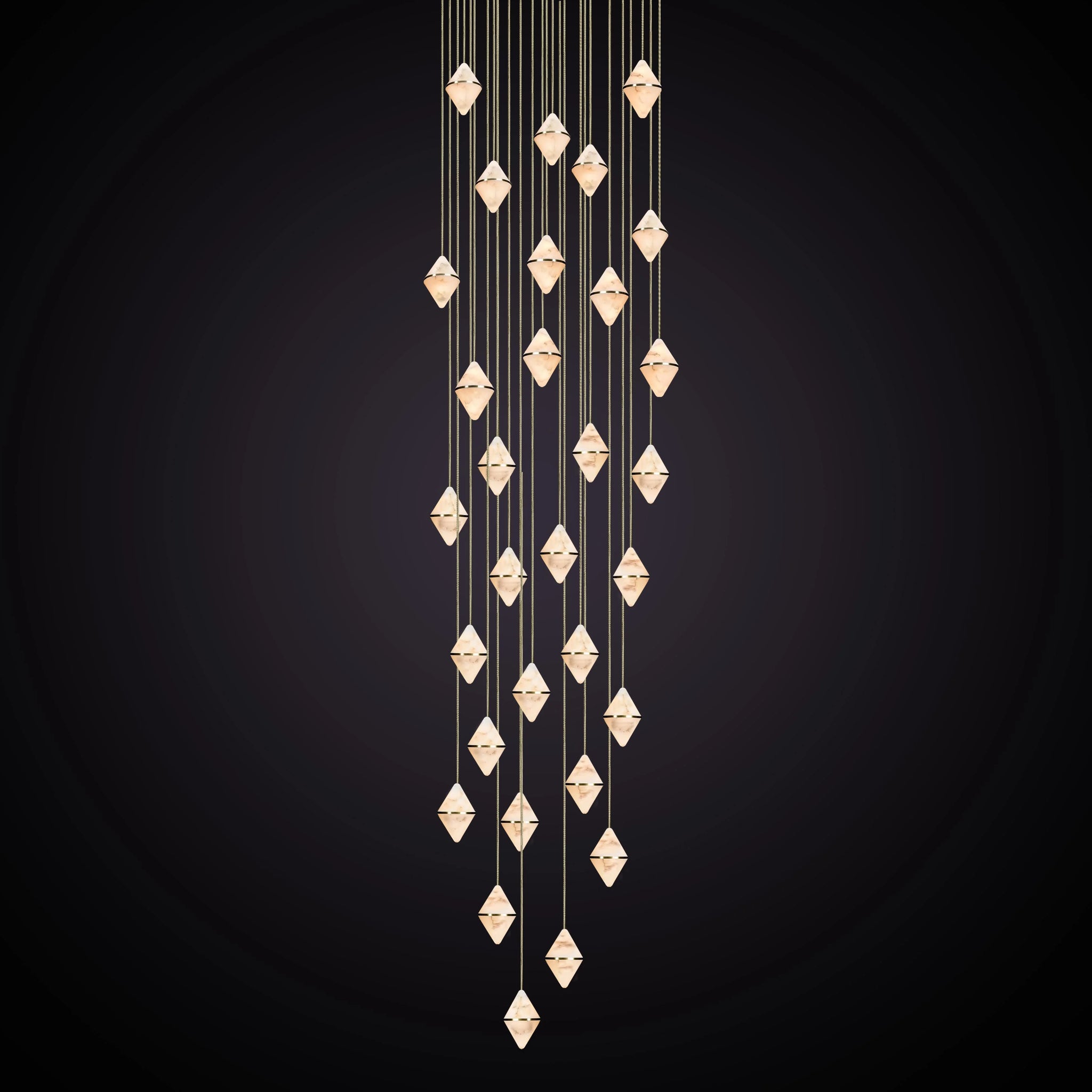 Gem Circular Cluster Alabaster Chandelier 30