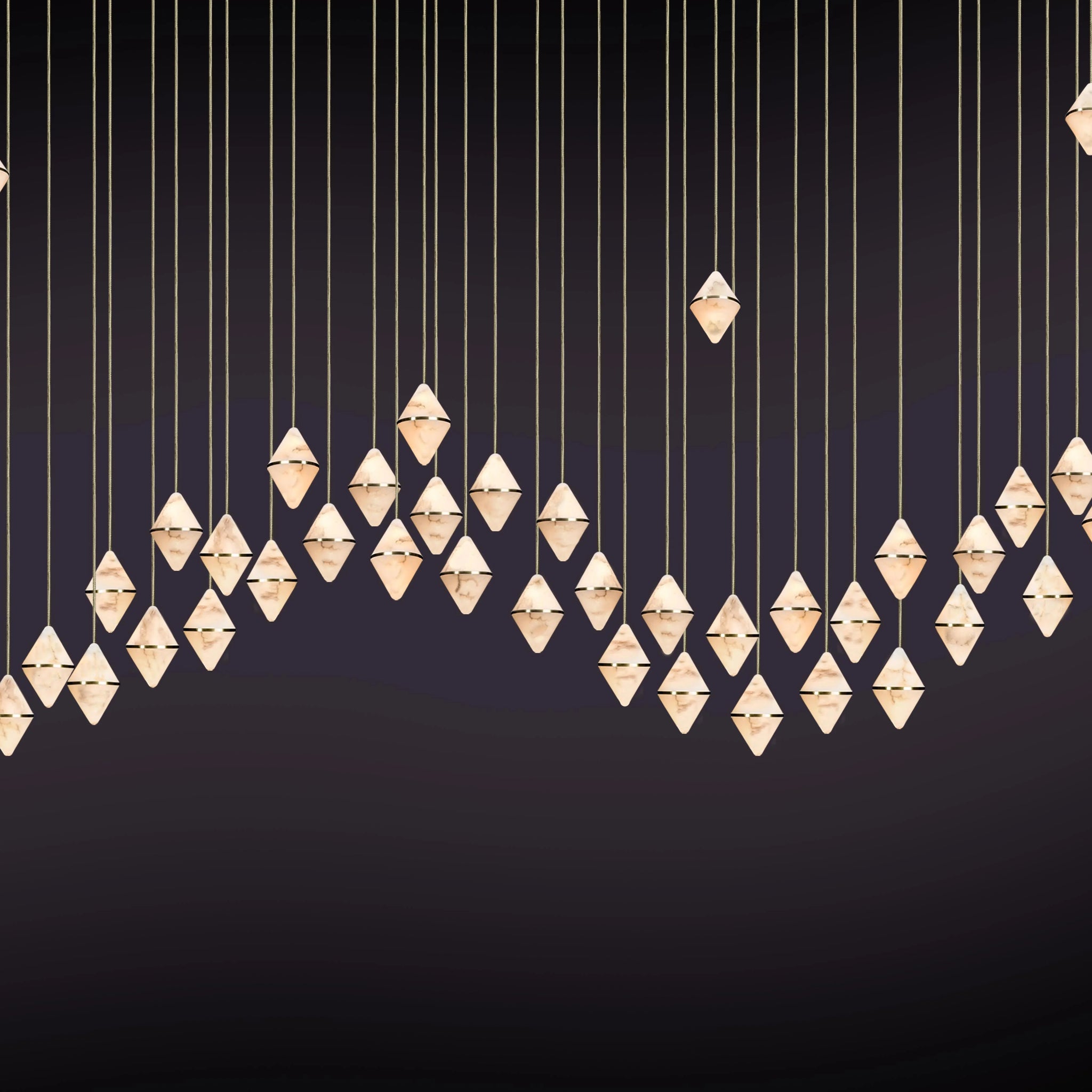 Gem Wave Alabaster Chandelier 48