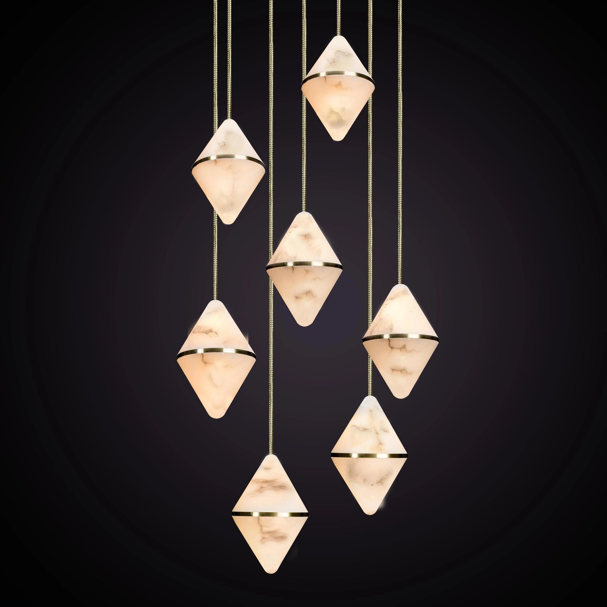 Gem Circular Cluster Alabaster Chandelier 7