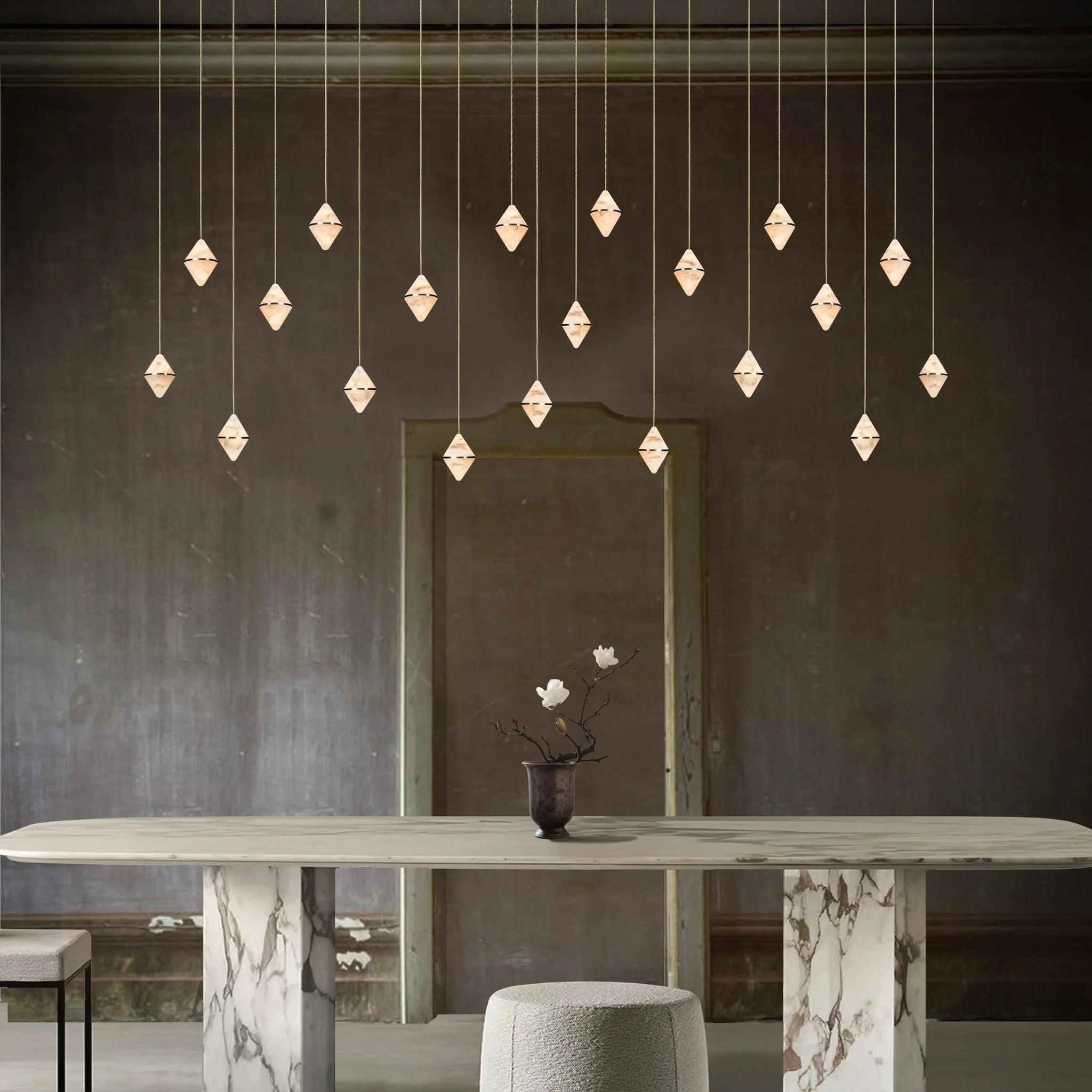 Gem Rectangular Alabaster Chandelier 20