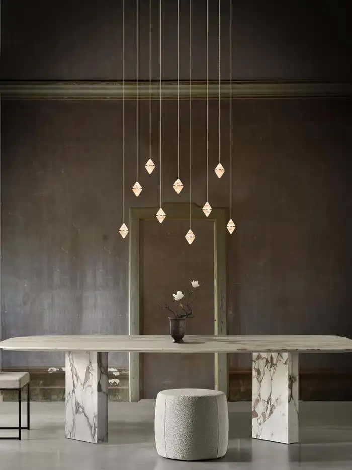 Gem Rectangular Alabaster Chandelier 9