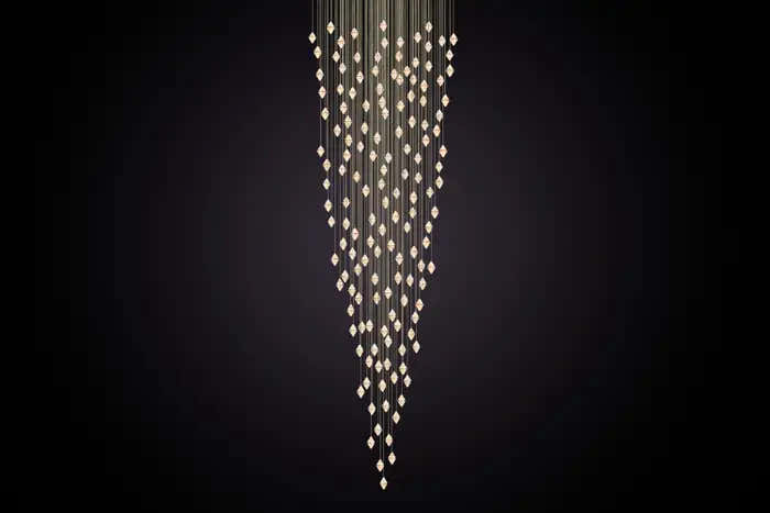 Gem Conical Cluster  Alabaster Chandelier 150 Lights