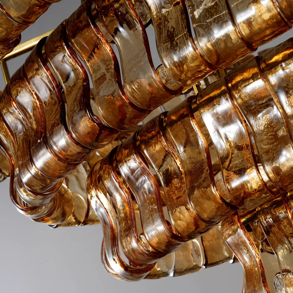 Amor Ghiaccio Glass Oval Chandelier 54"W/65"W