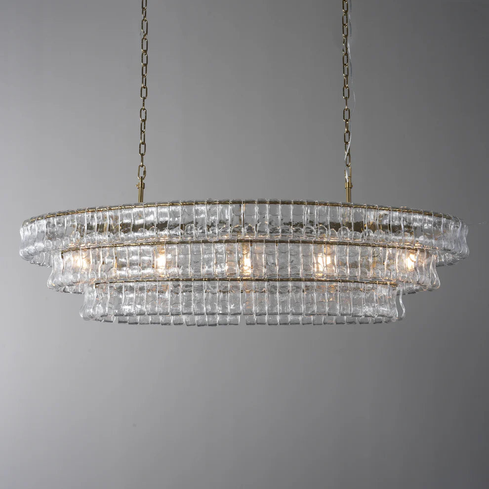 Amor Ghiaccio Glass Oval Chandelier 54"W/65"W