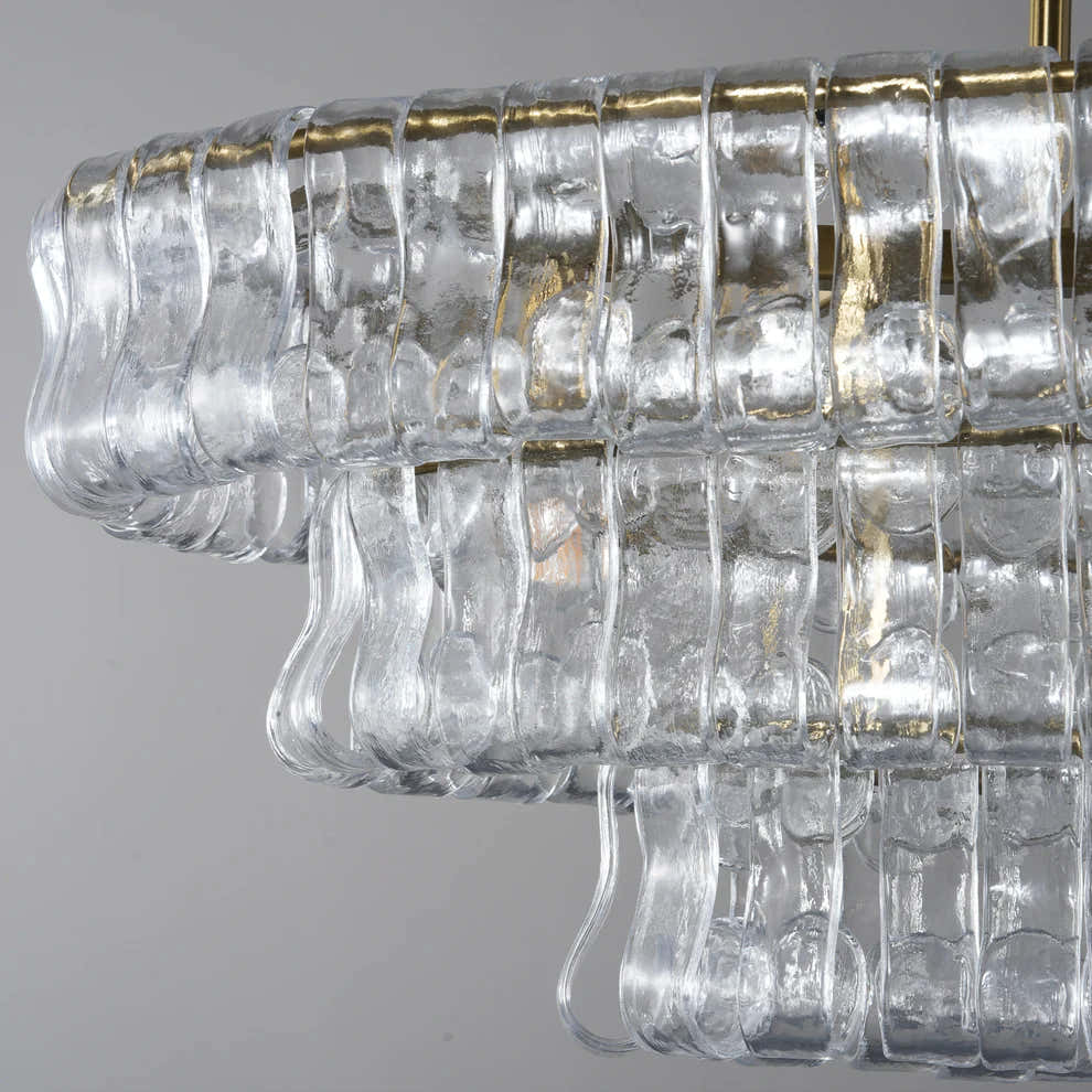 Amor Ghiaccio Glass Oval Chandelier 54"W/65"W