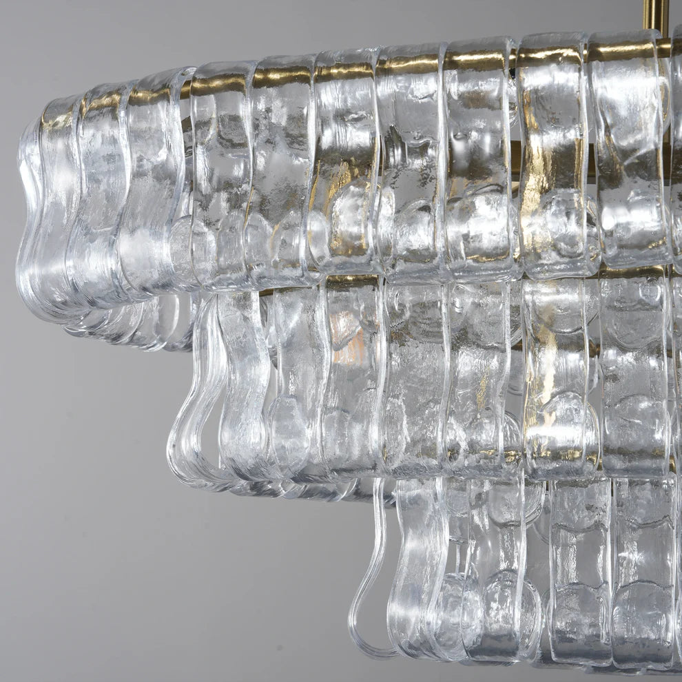 Amor Ghiaccio Glass Oval Chandelier 54"W/65"W