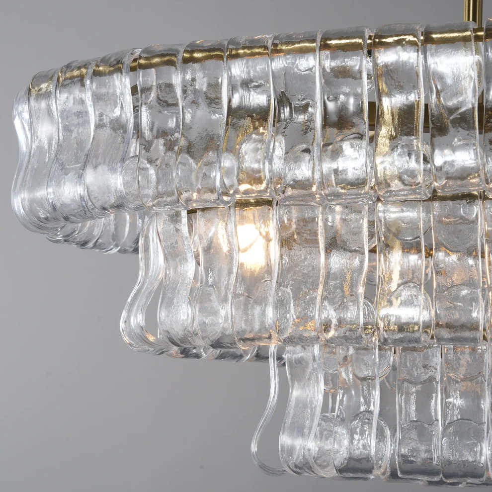 Amor Ghiaccio Glass Oval Chandelier 54"W/65"W