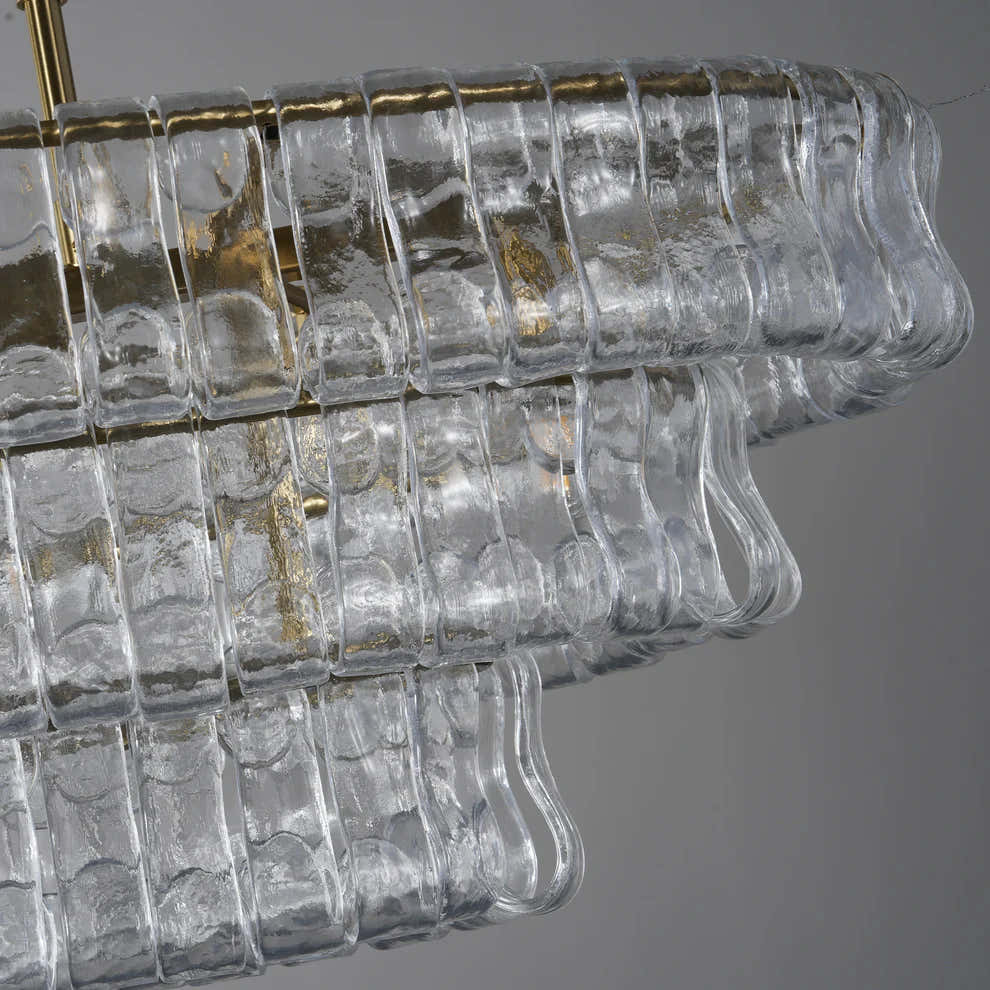 Amor Ghiaccio Glass Oval Chandelier 54"W/65"W